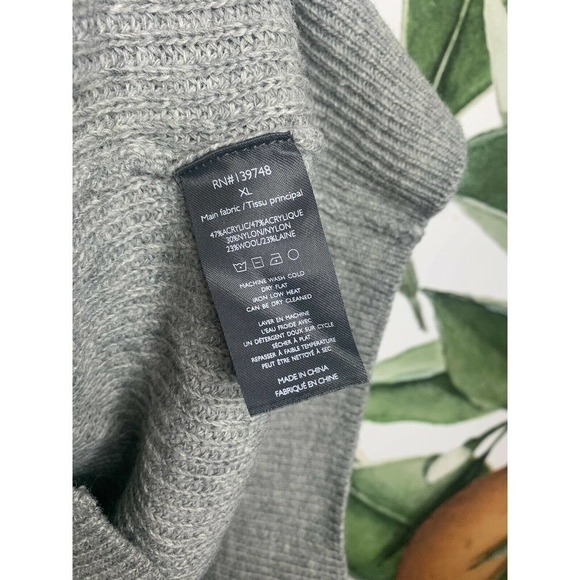 Slate & Stone Mens XL Gray Color Blocked Knit Construction Sweater Crew Neck New - Picture 6 of 6